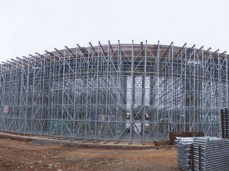 大连市市政建设项目首次启用盘扣式脚手架